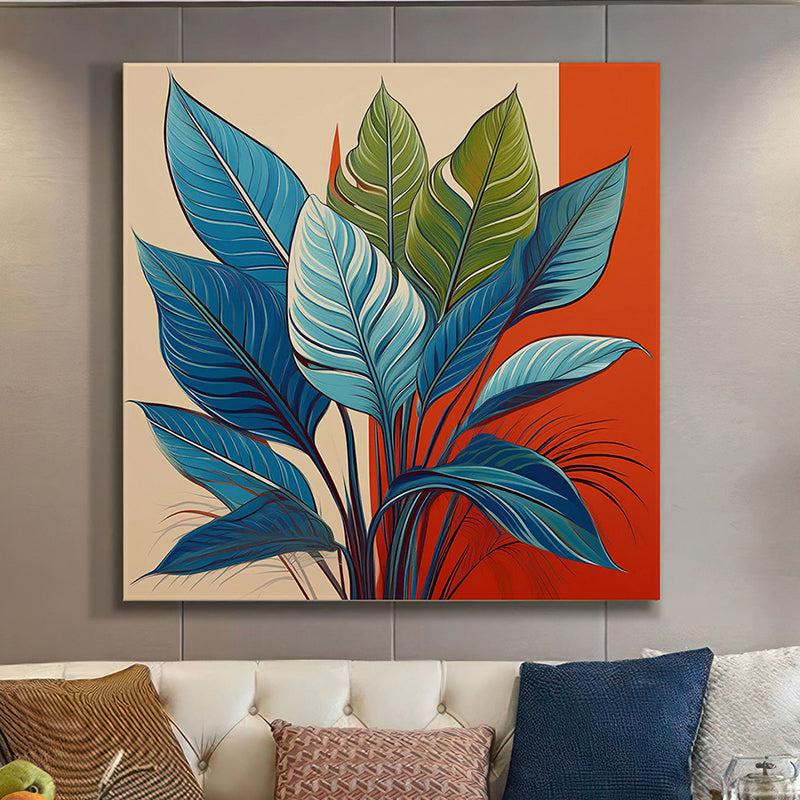 Leafy Branch Poly Canvas Wall Painting