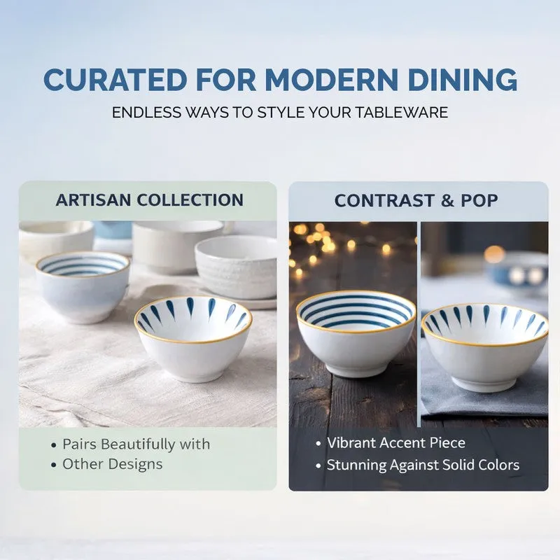 Rioware Dine Calm Ceramic Snack Bowls (250 mL Each) - Set of Four media 5