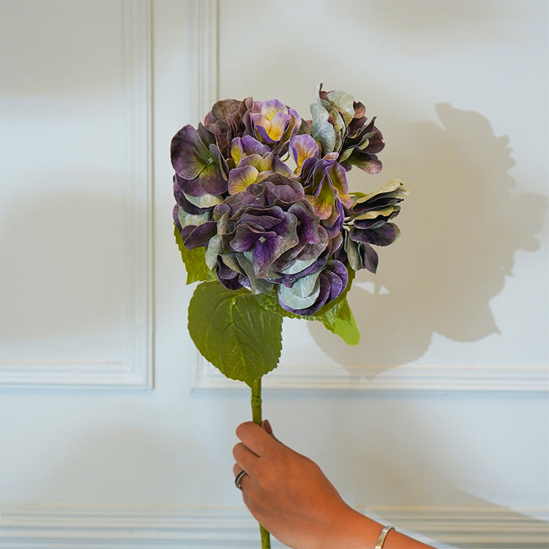 Faux Autumn Hydrangea Flower Stick (Violet) - 25 CM media 3