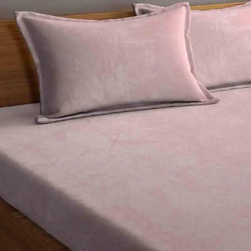 Solid Dust Woollen Bedsheet (Pink) - 130 GSM media 4