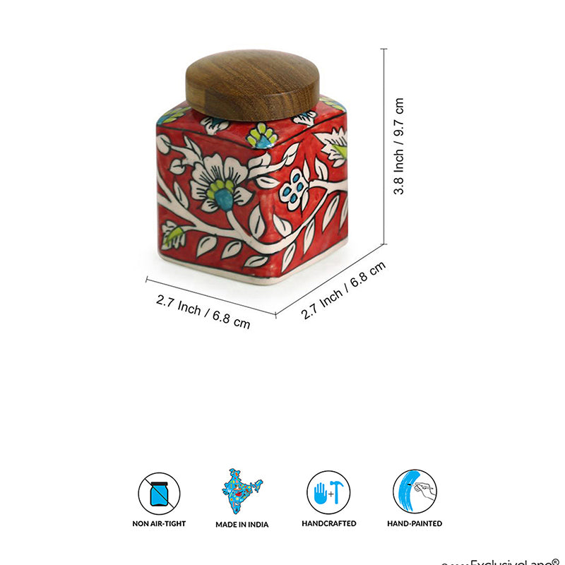 Rang-E-Gul Airtight Ceramic Jar (240 mL Each) - Set Of Four media 6