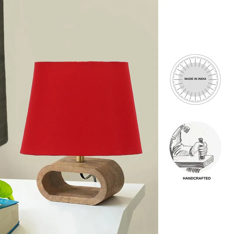Adagio Wooden Table Lamp - Red,Brown media 4