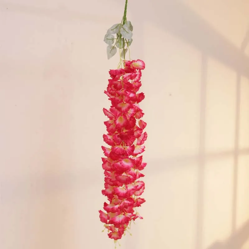 Faux Lush Hanging Morning Glory Plant (Red) - 2.8 Feet media 1