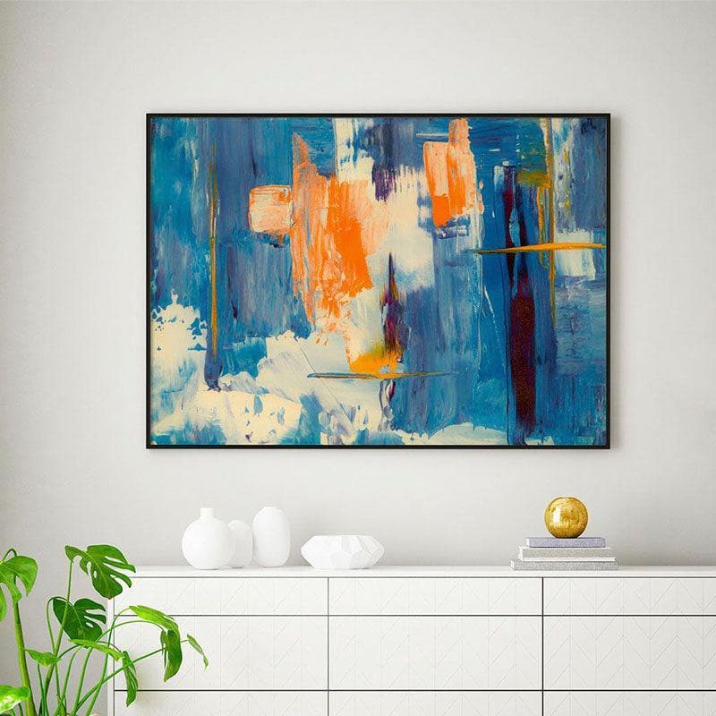 Abstract Reflections Canvas Wall Painting - Black Frame
