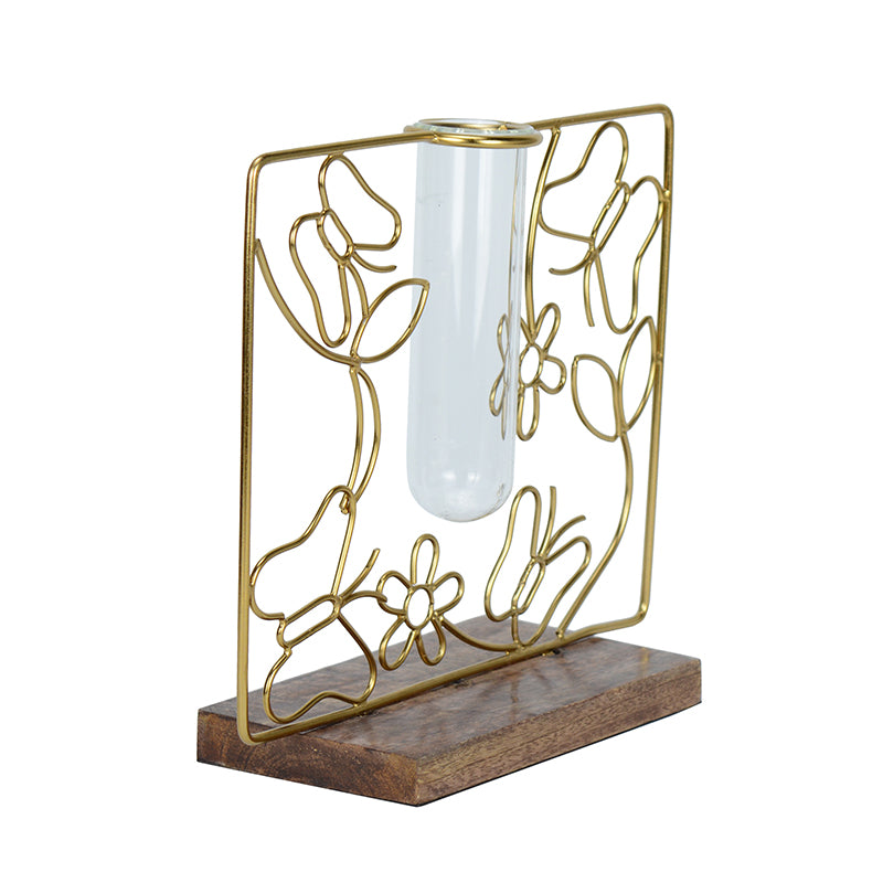 Floro Bask Test Tube Planter - Golden image 3