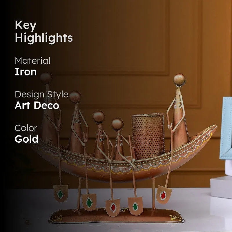 Boat Figurine Iron Stationery Holder media 2