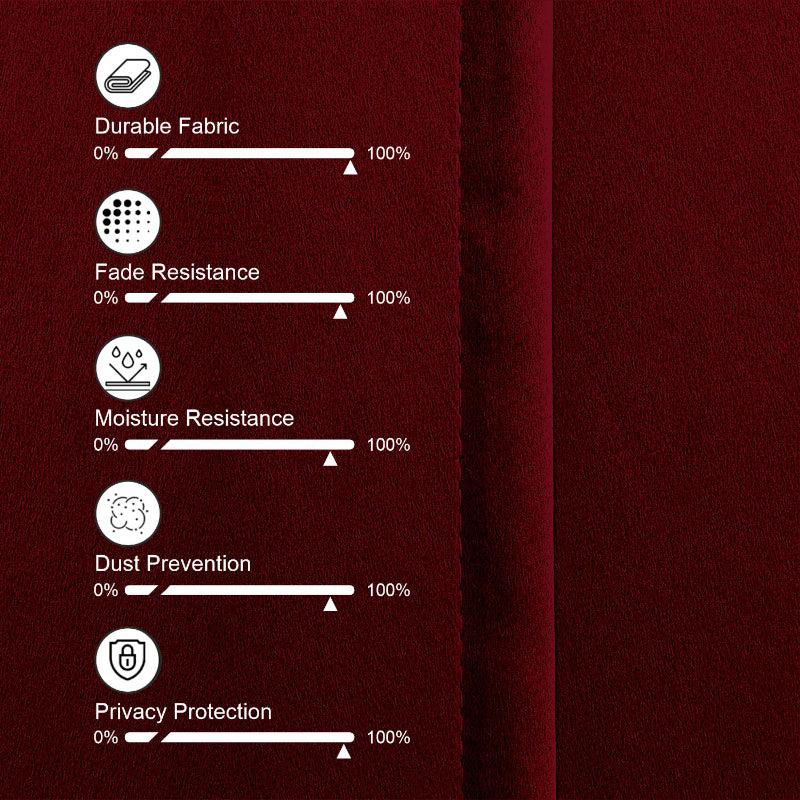 Esme Triple Pinch Pleat Short Width Curtain - Burgundy media 5