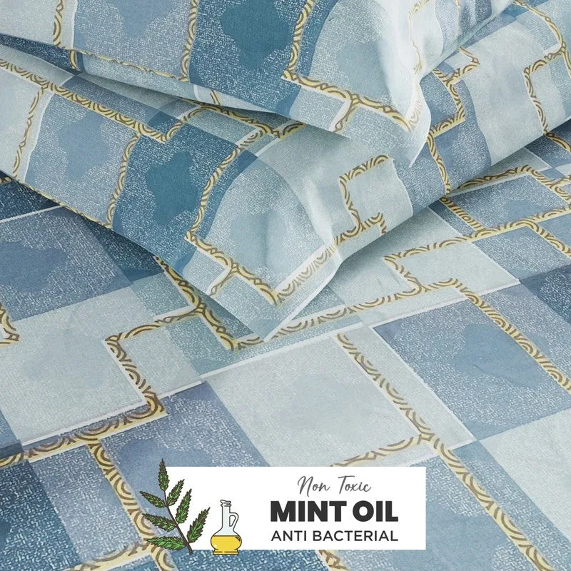 Irvyn Cotton Bedsheet (Blue) - 144 TC media 6