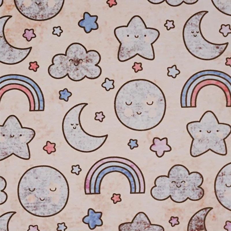 Lunar Light Lane Kids Polyester Anti-Skid Carpet - Pink & Ivory media 5