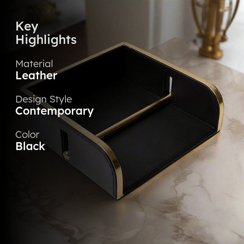 Ceastra Neo Faux Leather Tissue Holder - Black image 2