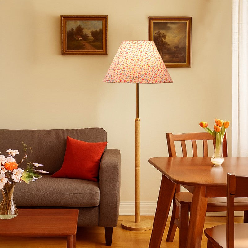 Retro Beam Wooden Floor Lamp - Multicolor
