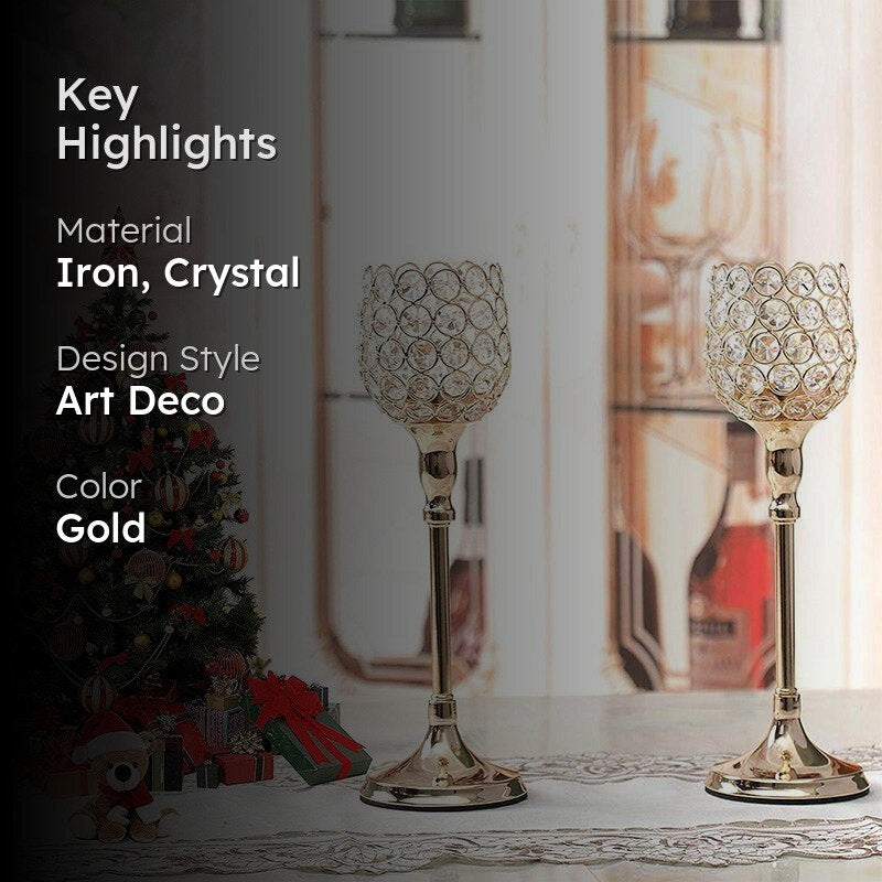 Its A Crystal Affair Tall Tealight Candle Holder - Set Of Two media 2