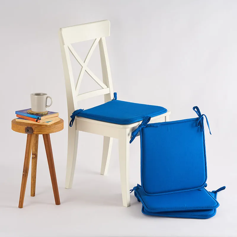 Easesit Foam Cotton Chair Pad (Blue) - Set Of Four media 1