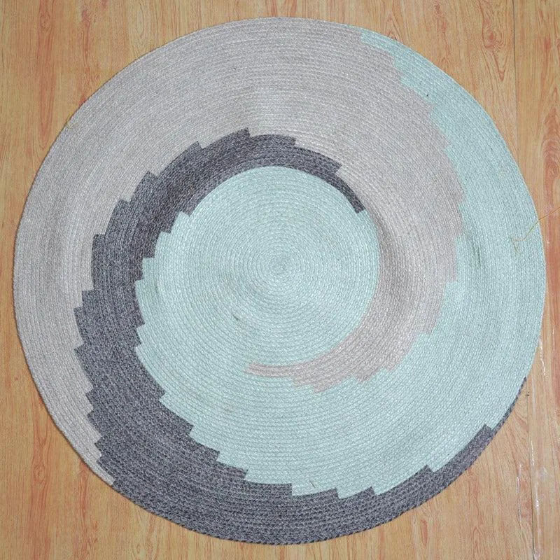 Marine Wave Round Cotton Rug media 3