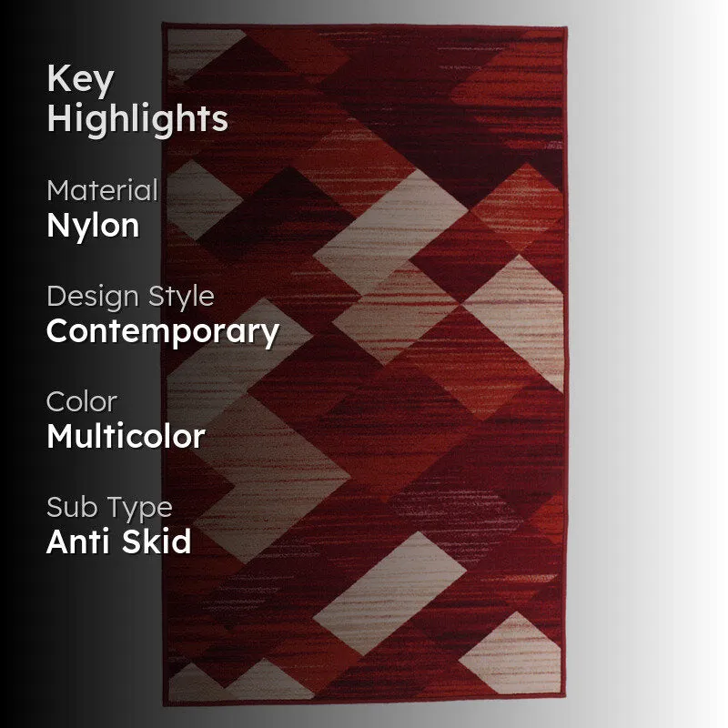 Crimson Geometrica Anti-Skid Carpet media 2