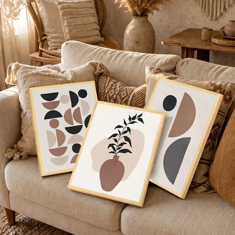Aestrel Contemporary Abstract Wall Art With Frame - Set Of Three media 3