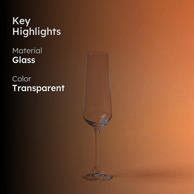 Timeless Bohemia Crystal Flute Glasseses (190ml ) - Set Of Six media 2