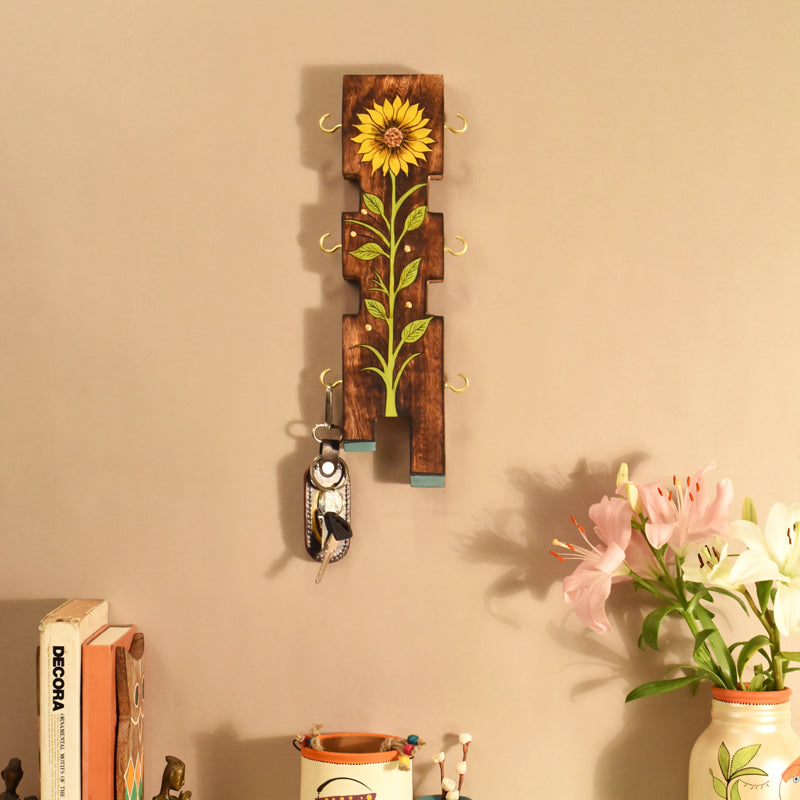 Sunflower Wooden Key Holder