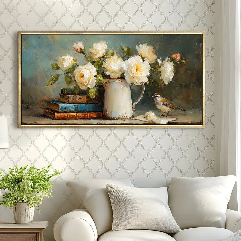Floral Whisper Canvas Wall Painting With Frame media 4