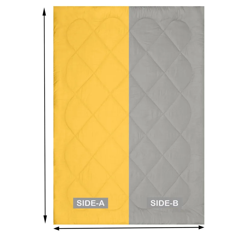 Nihara Reversible Dual Color Glace Cotton Comforter (Yellow & Grey) - 200 GSM media 6