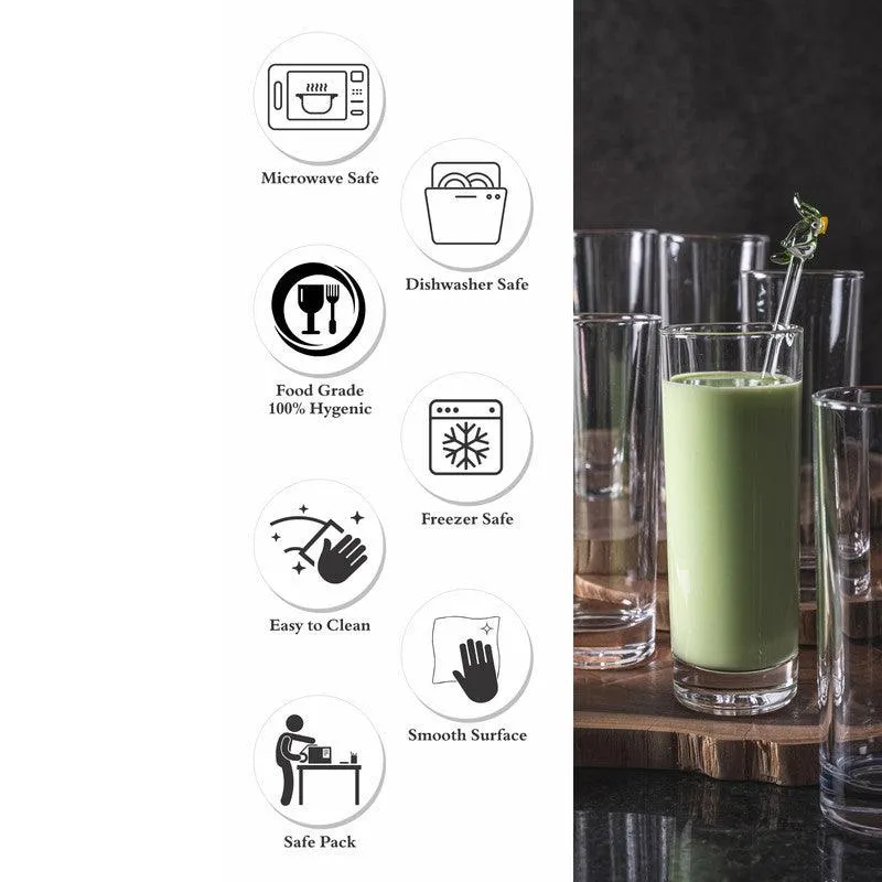 Maera Glass Tumbler (280 ML) - Set Of Six media 5