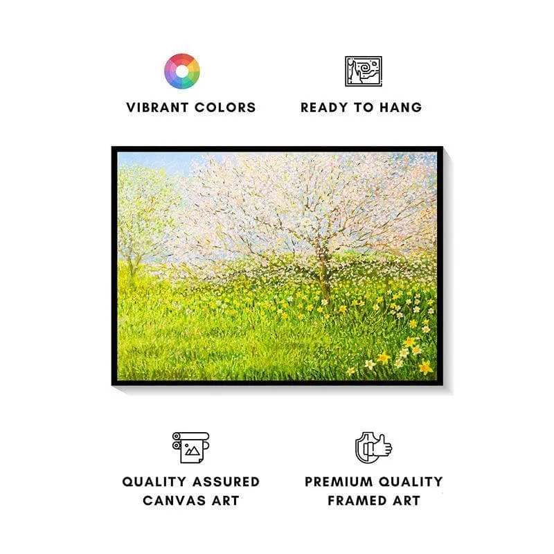 Springtime Impression Canvas Painting By Claude Monte - Black Frame media 4
