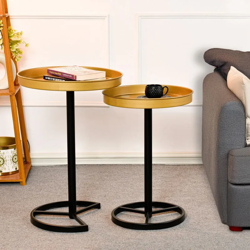 Zyro Nest Side Table (Black & Brown) - Set Of Two media 7