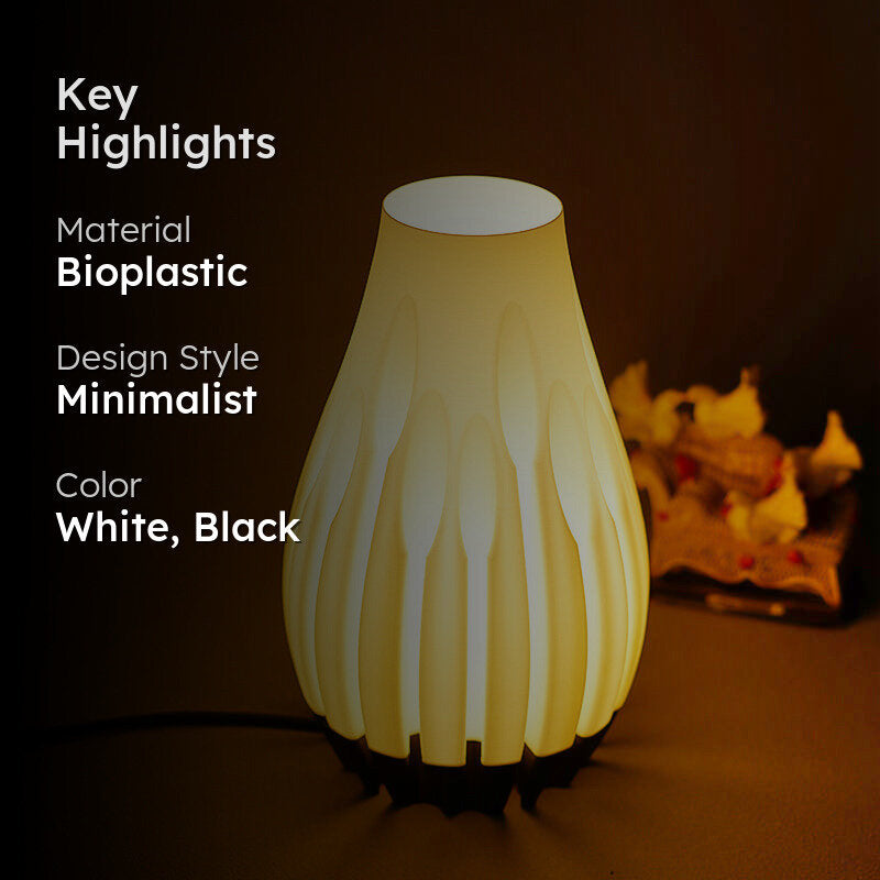 Bio Ray 3D Printed Table Lamp - White,Black media 2