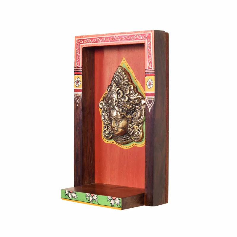Brass Vishnu Sculpture Wooden Wall Accent media 5