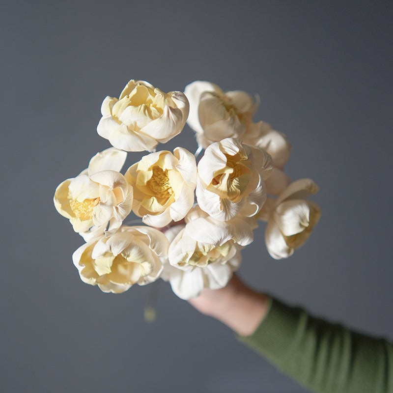 Artificial Buttercup Peonies Flower Stem - Set Of Five media 4