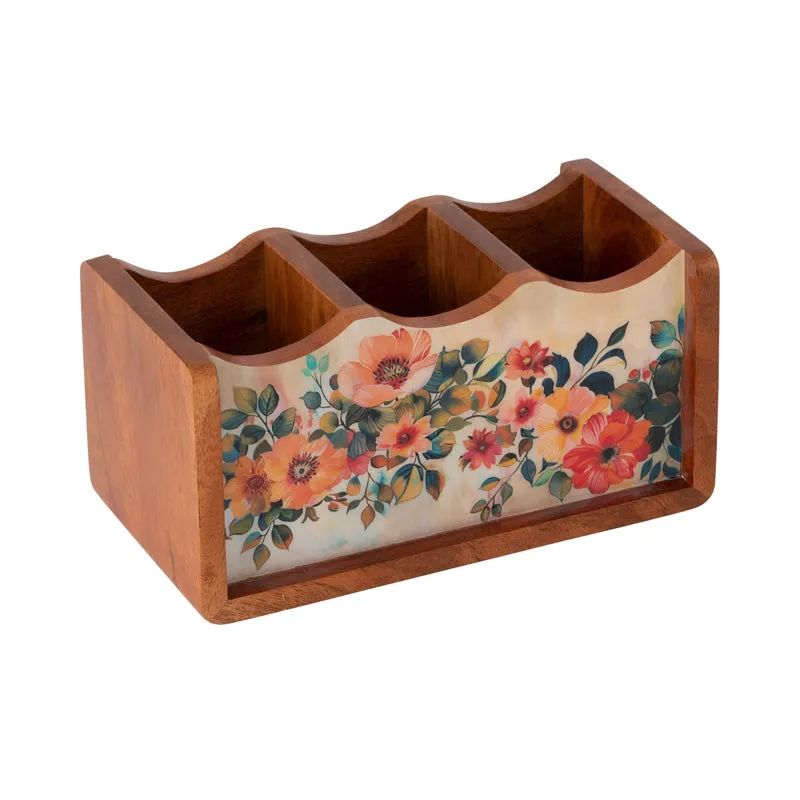 Phooldaan Handcrafted Mango Wood Cutlery Stand media 8