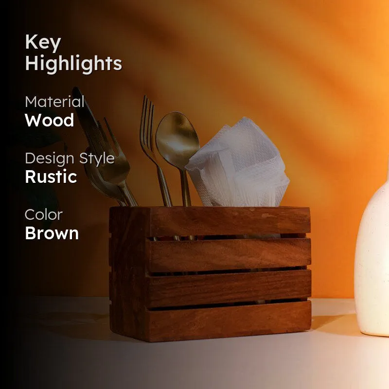 Timber Tidy Wood Cutlery Stand media 2