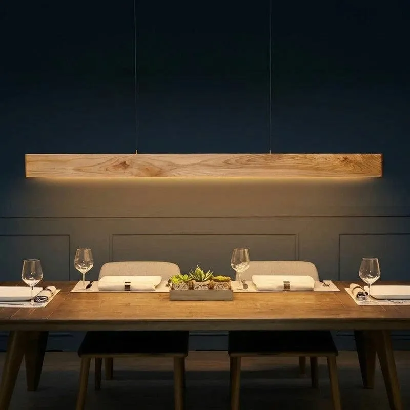 Pine Wood Timber LED Ceiling Lamp media 1