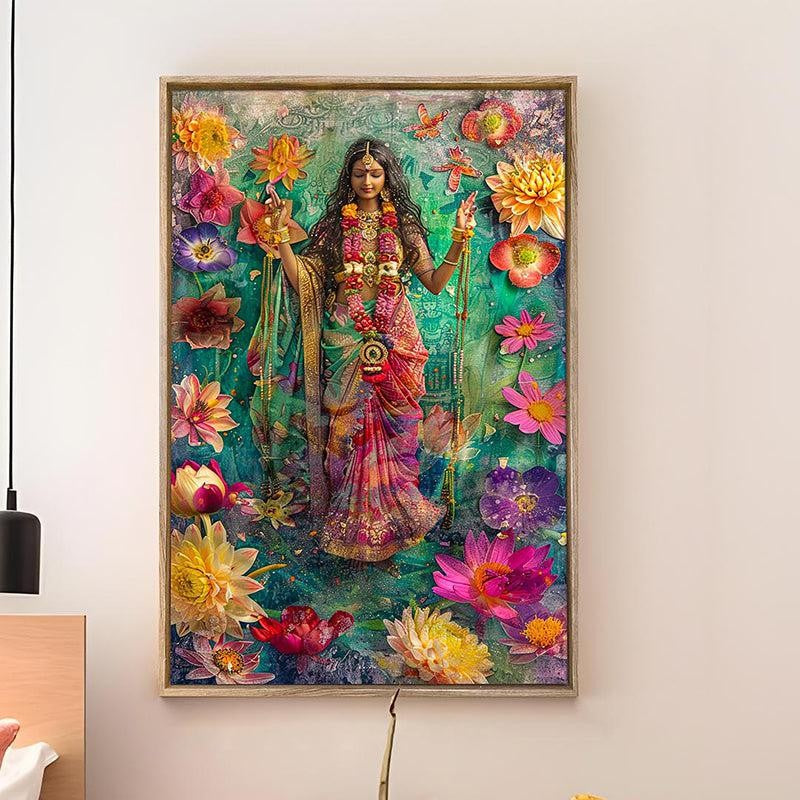 Phoolon Ki Rani Canvas Spiritual Wall Art With Frame media 3