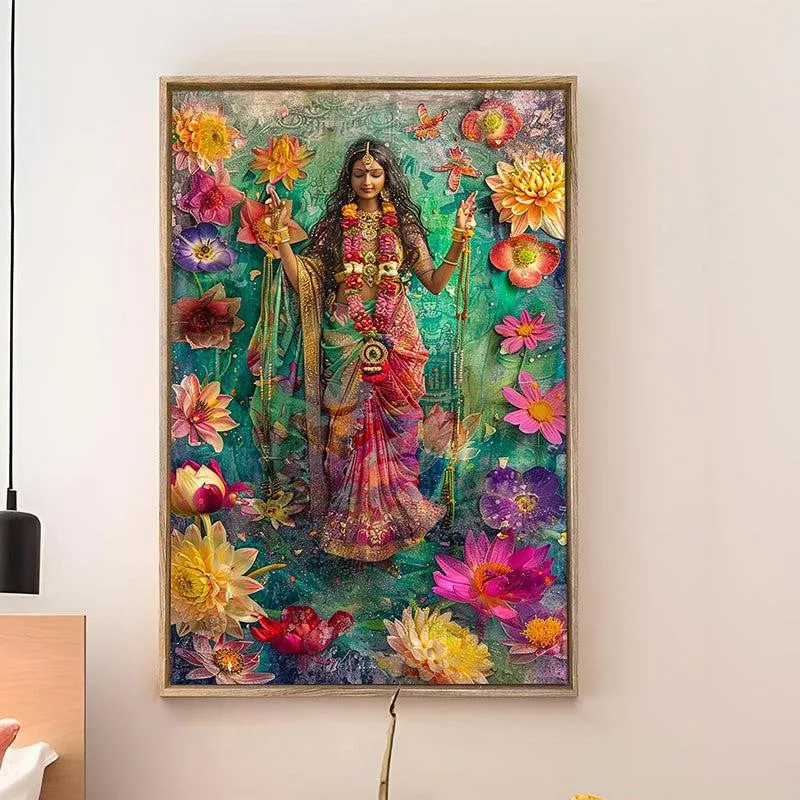Phoolon Ki Rani Canvas Spiritual Wall Art With Frame media 3