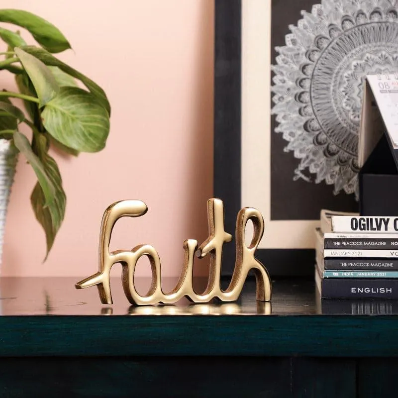 Faith Typography Showpiece - Gold media 1