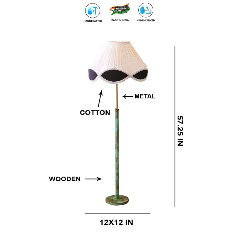 Cozy Nest Wooden Floor Lamp - White & Black media 8