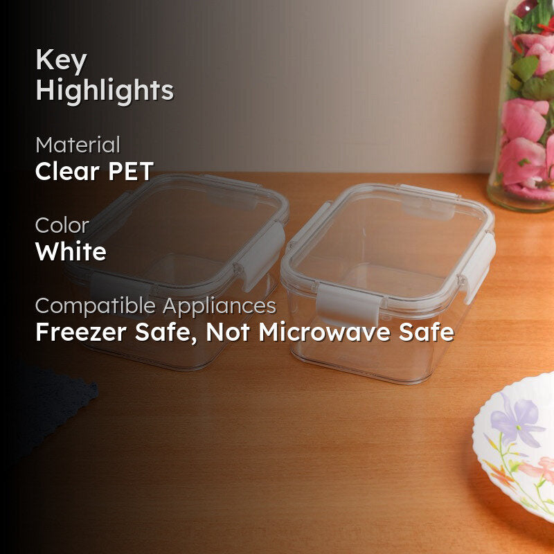 FreshLock White Clear PET Lunch Box - Set Of Two media 2