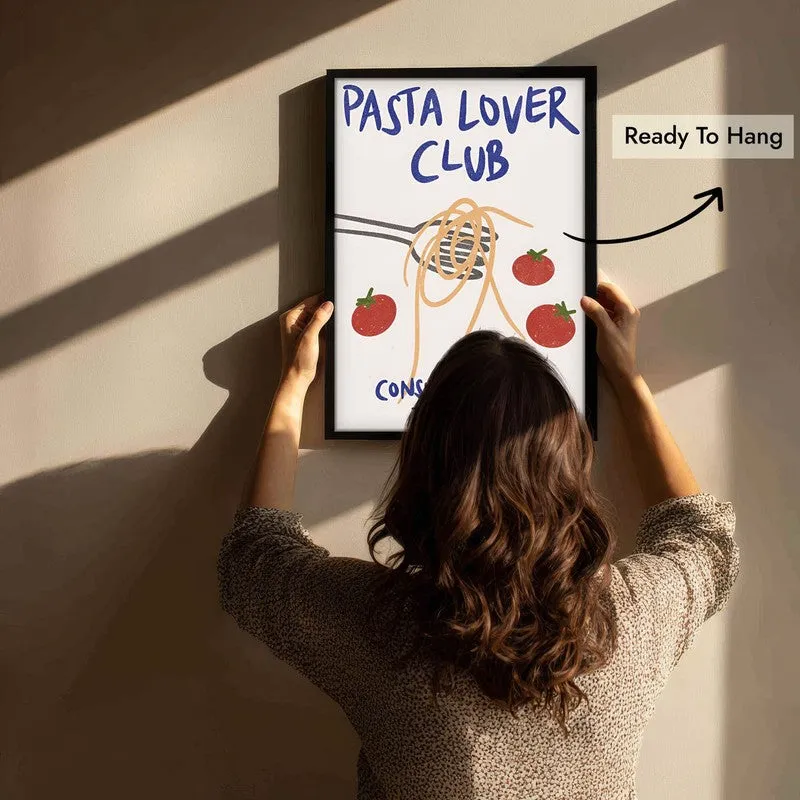 The Pasta Club Archival Canvas Wall Art - Black media 6