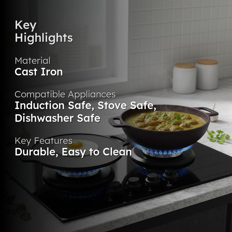 Solara Sizzle Master Matte Finish Cast Iron Cookware Sets - Two Piece Set media 2