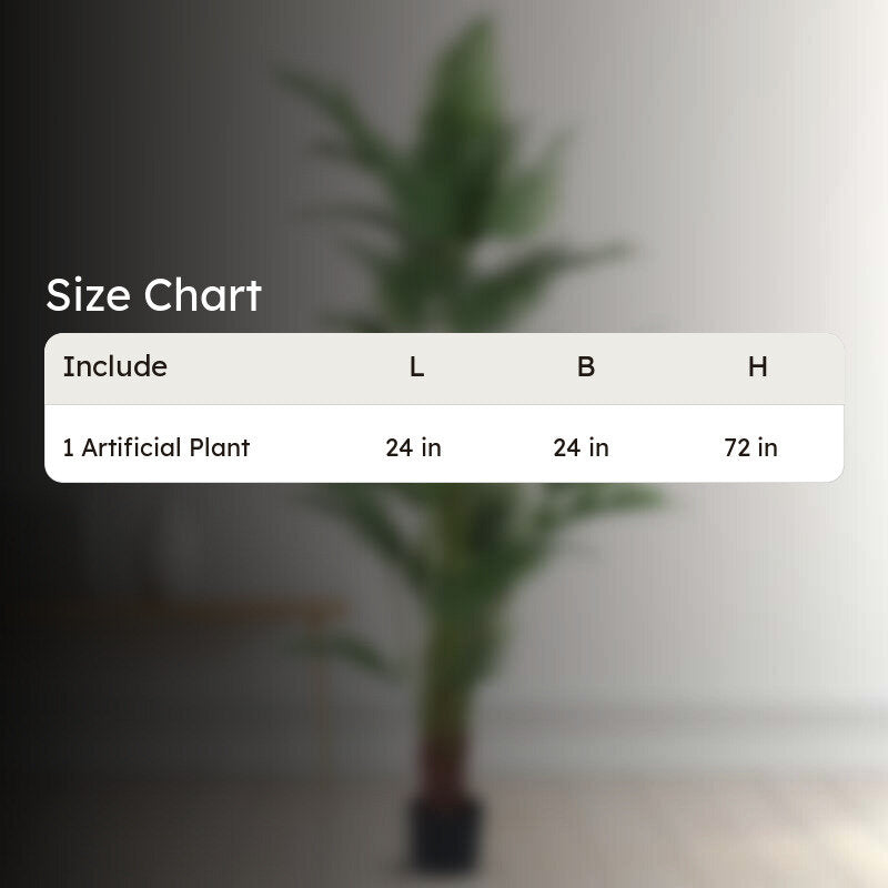Faux Lush Areca Palm Plant With Black Plastic Pot - 6 Feet media 6