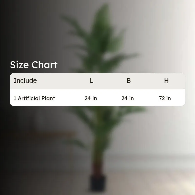 Faux Lush Areca Palm Plant With Black Plastic Pot - 6 Feet media 6
