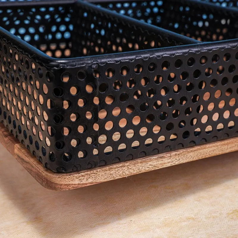 Urban Sort (Metal/Wood) Desk Organizer - Black,Brown media 7