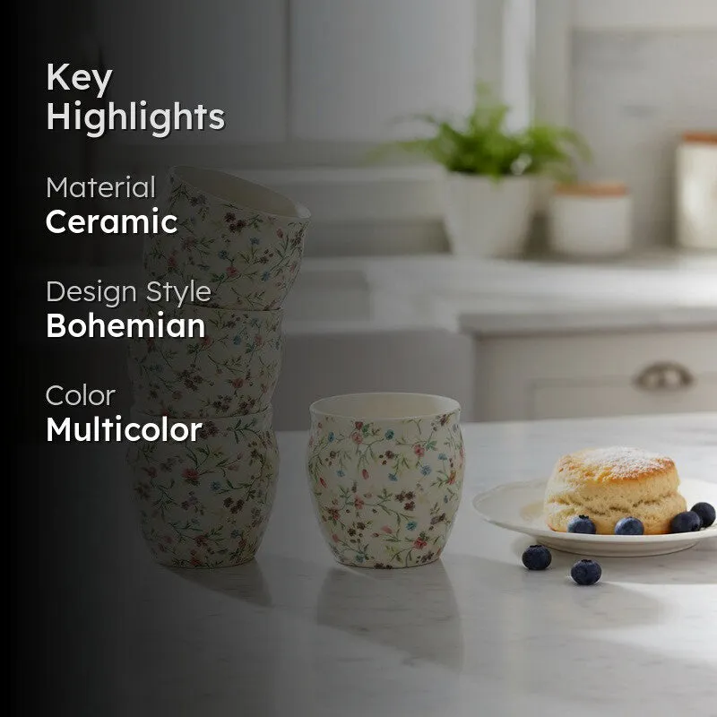 BloomCraft Ceramic Kulhad (180 mL Each) - Set Of Four media 2