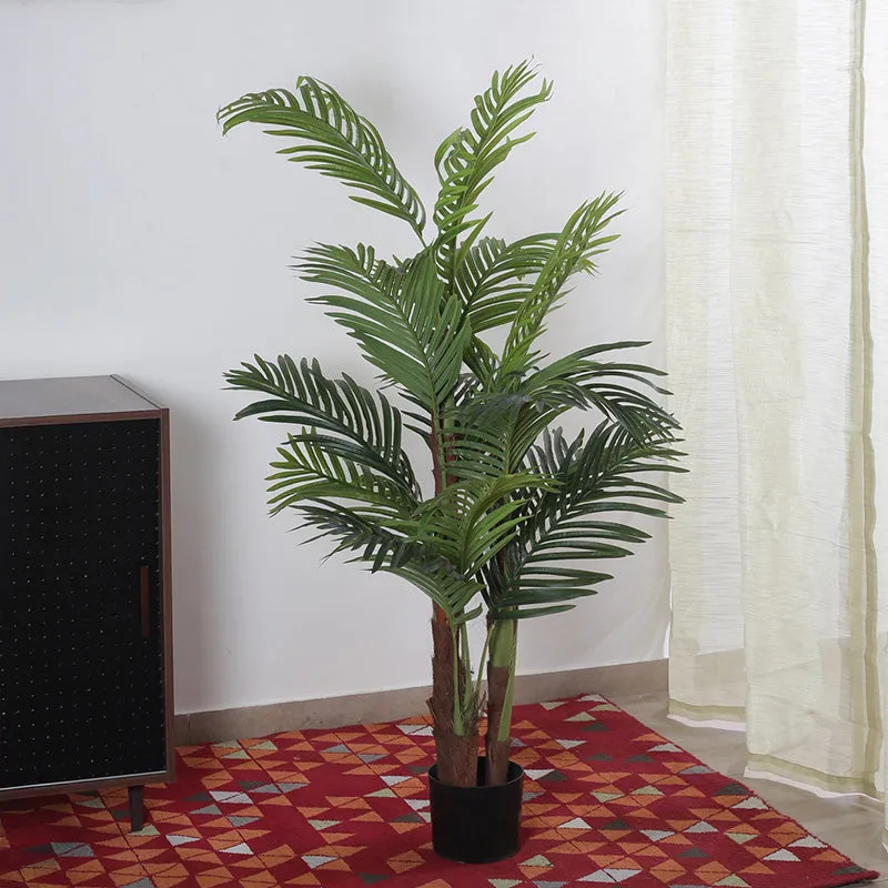 Faux Long Butterfly Palm Plant With Black Plastic Pot - 4.92 ft media 3
