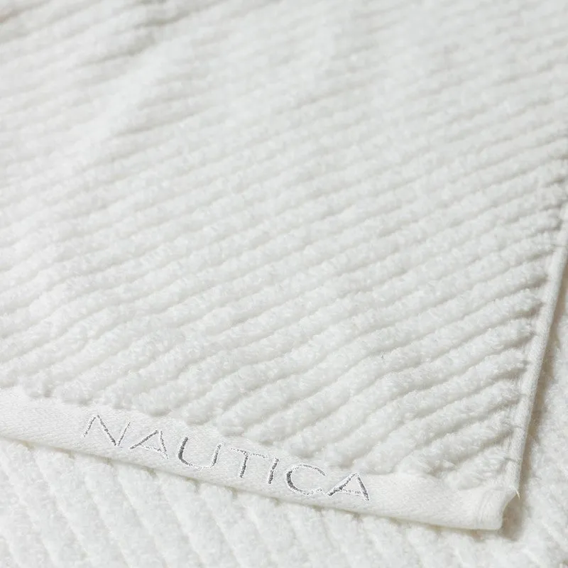 Nautica Riviera Soft Cotton Towel Set (White & Dark Grey) - Fourteen Piece Set media 6