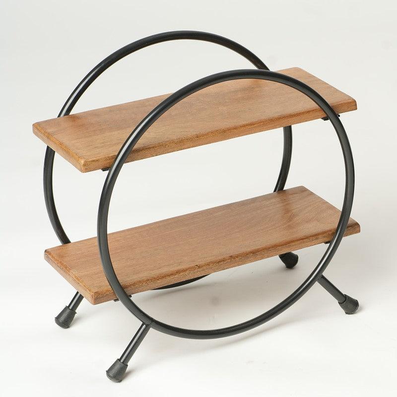 Belvon Boho Metal Frame Rack with Wooden Shelves media 3