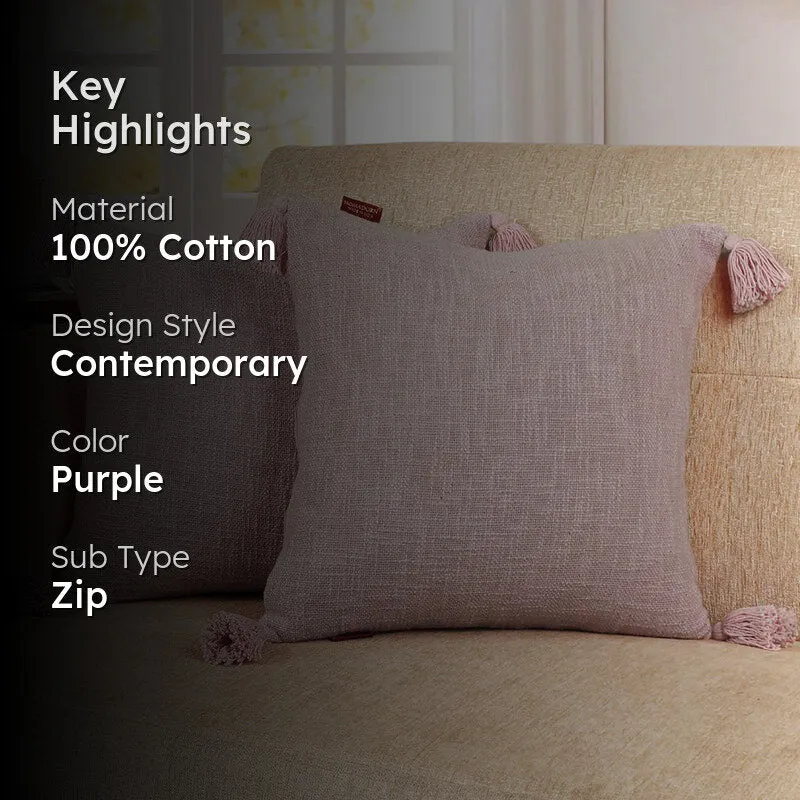 Claira Solid Cushion Cover (Lavender) - Set Of Two media 2