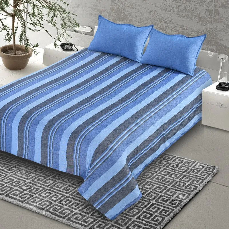 Parallel Peace Cotton Bedsheet (Blue) - 220 TC media 4