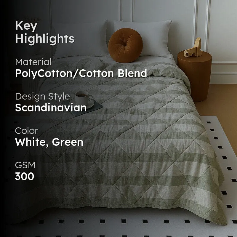 Sage Stipes Comforters  - 300 GSM media 2